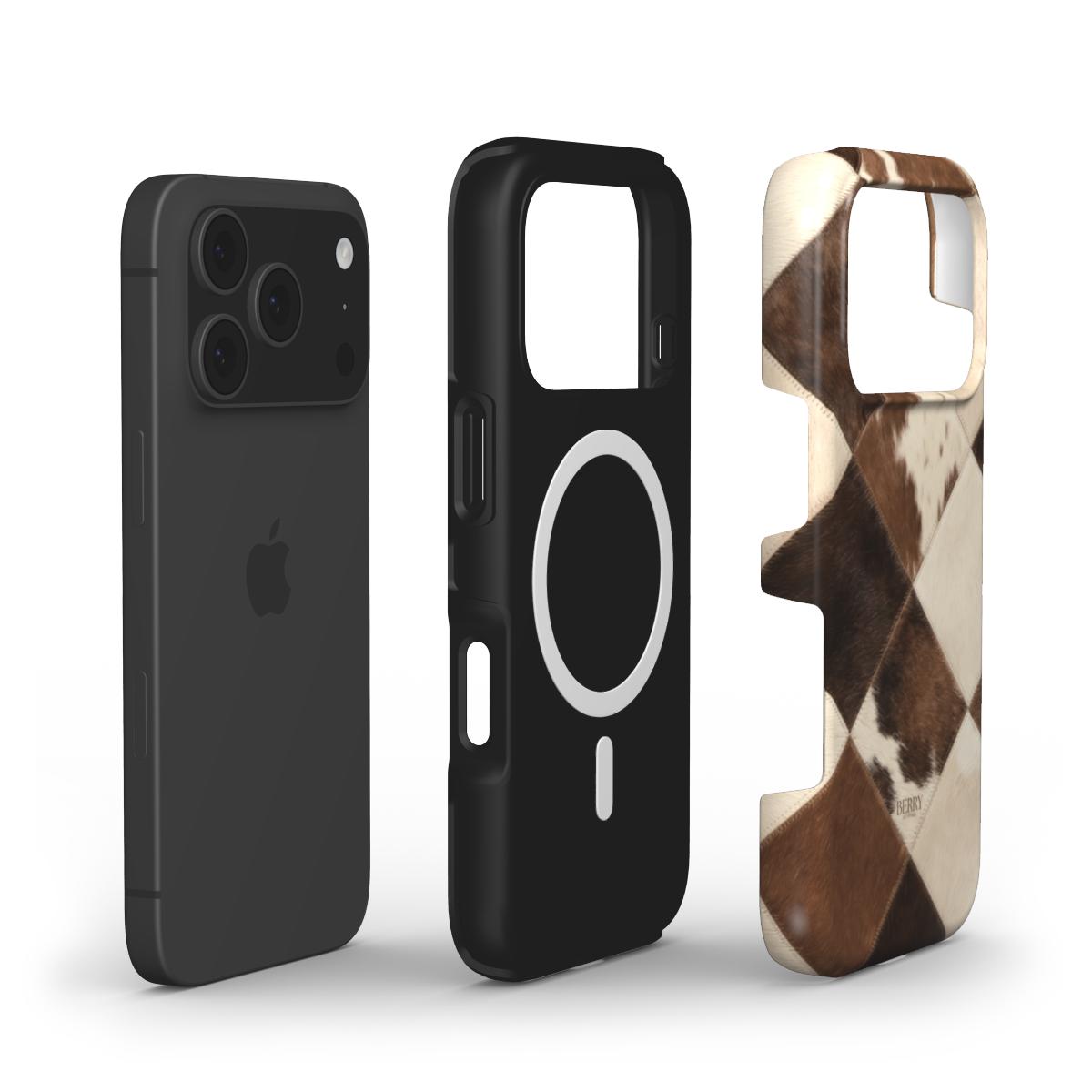 Brunt iPhone-cover med koprint – Rodeo Chic iPhone MagSafe