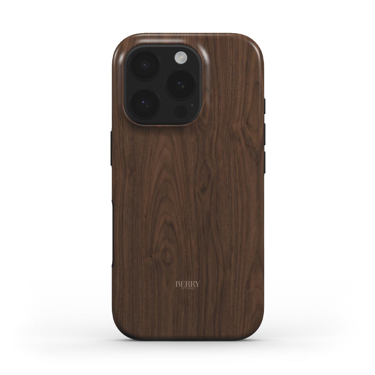 iPhone-skal med trämönster färg: brun – Walnut iPhone MagSafe