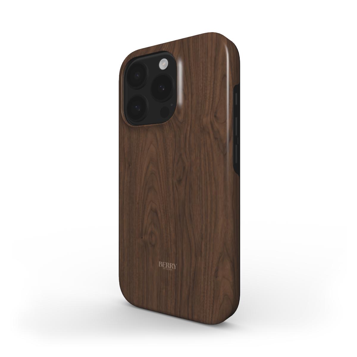 iPhone-skal med trämönster färg: brun – Walnut iPhone MagSafe